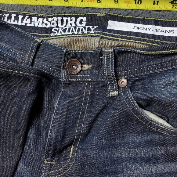 DKNY Williamsburg Skinny Denim Jeans Cotton Blue Mens Size 30 x28 - Picture 7 of 10